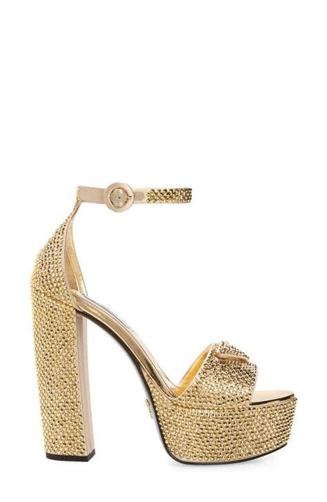 prada ankle strap sandal gold|prada denim sandals.